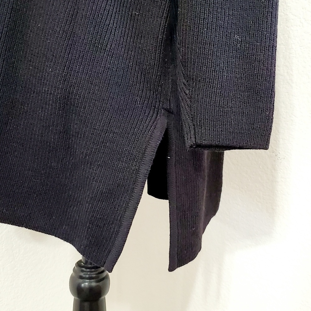 JAEGER UK Black pullover side slits long sleeve sweater Med - Picture 7 of 8